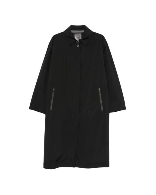 Herno Black Zip-Pocket Coat