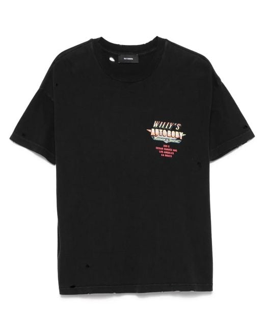 Willy Chavarria Black Logo-Patch T-Shirt for men