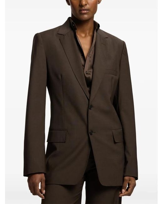 Ralph Lauren Brown Marcy Single-Breasted Blazer