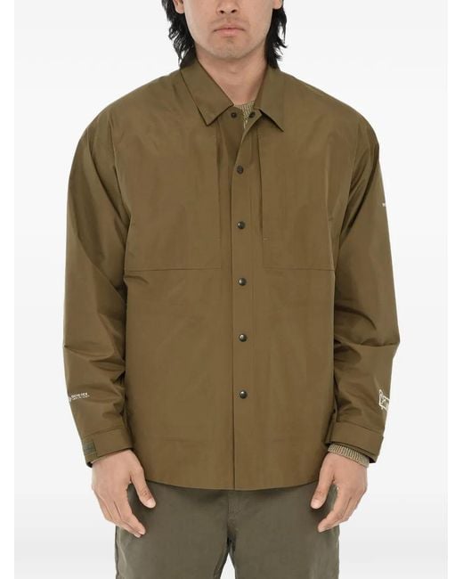 Woolrich Green Gore-Tex Logo-Print Jacket for men