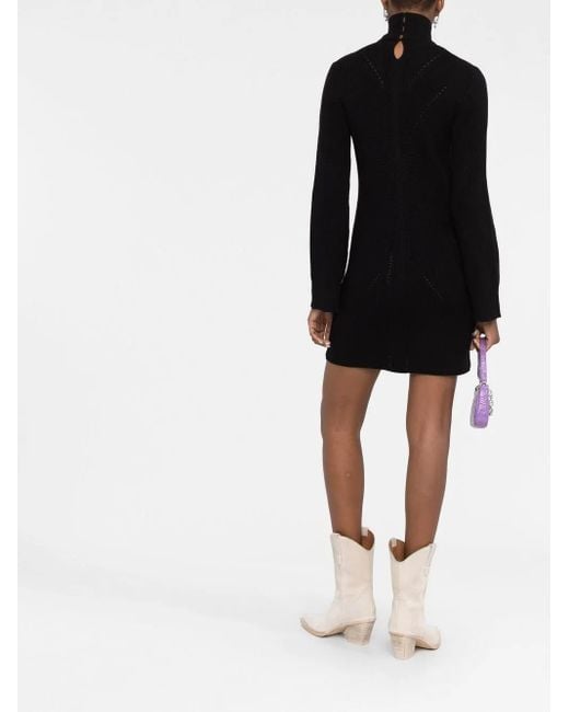 Blumarine Sweaterjurk Met Afwerking Van Kant in het Black