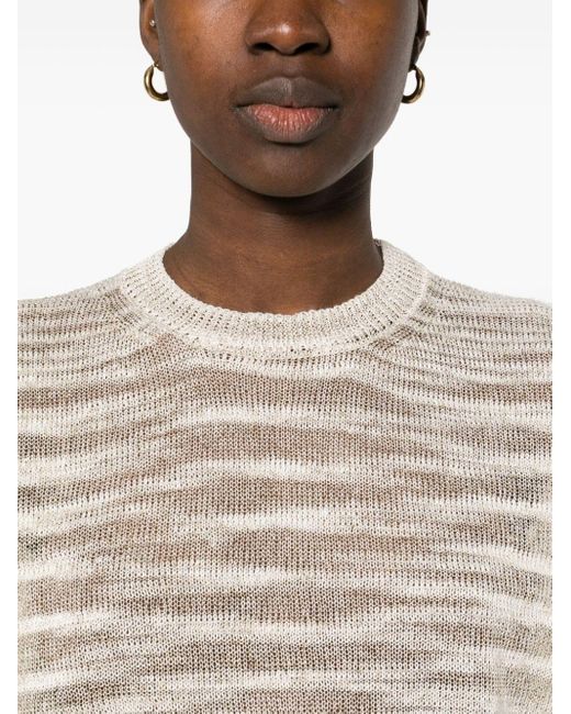 Peserico Natural Striped Knitted Top