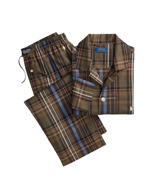 Polo Ralph Lauren Black Check-Print Pajamas for men