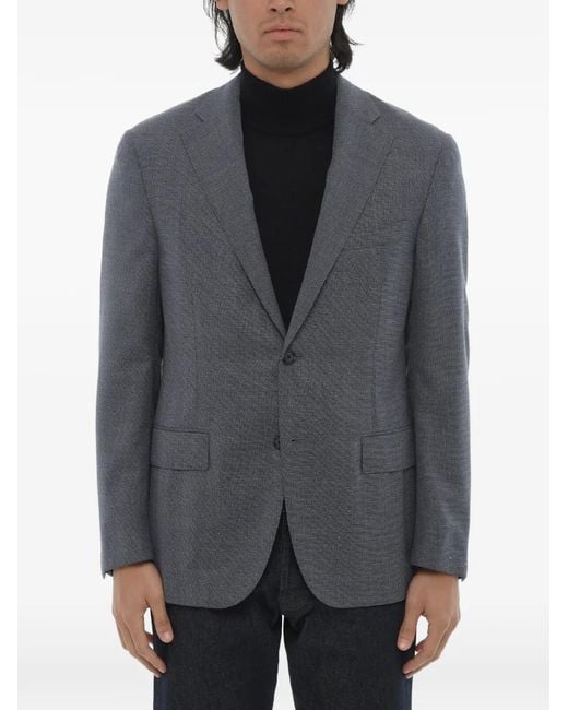 Corneliani Gray Single-Breasted Wool Blazer for men