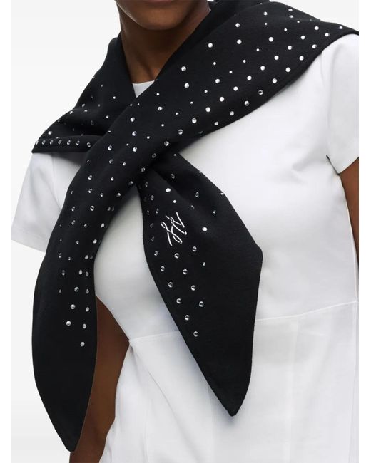 Karl Lagerfeld Black Foulard Autograph À Strass