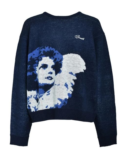 BREATH Blue Logo-Embroidered Sweater for men