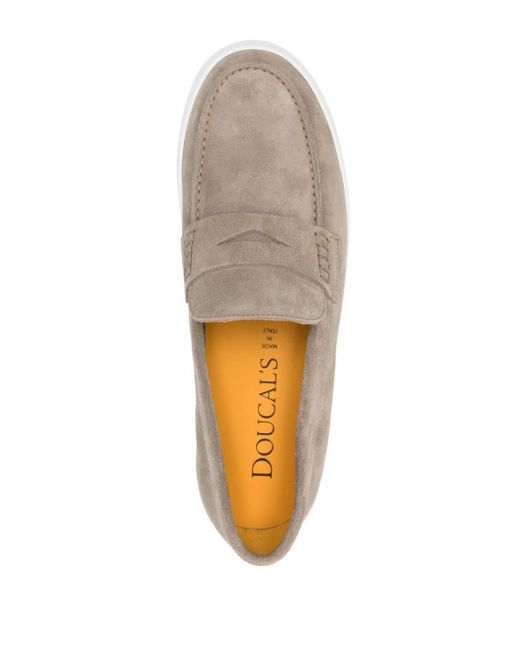 Doucal's White Slip-on Suede Loafers for men