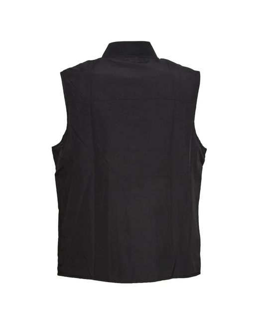 Autry Black Buttoned Nylon Vest for men