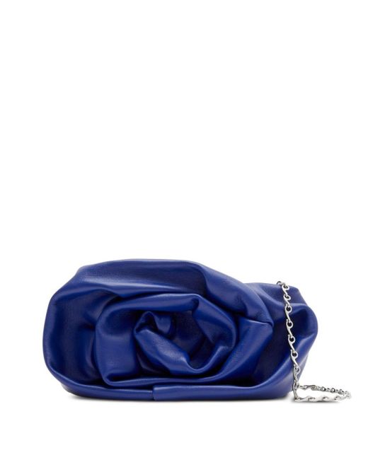 Burberry Blue Rose Leather Clutch Bag