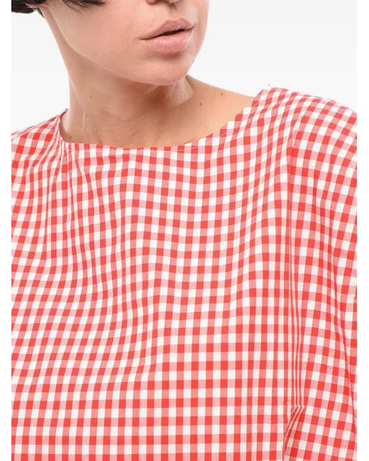 Woolrich Pink Checked-Pattern Cotton Blouse