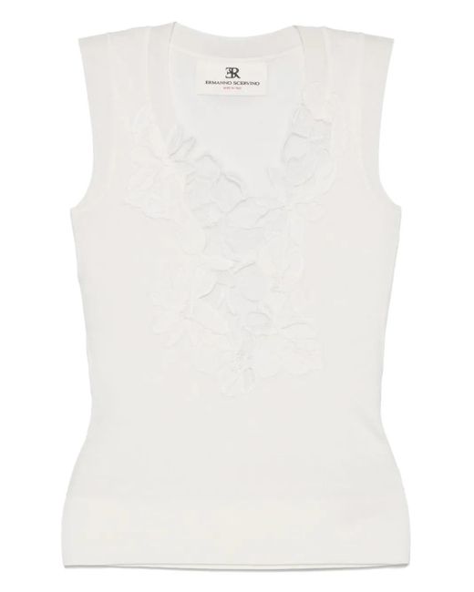 Ermanno Scervino Top Met Lint in het White
