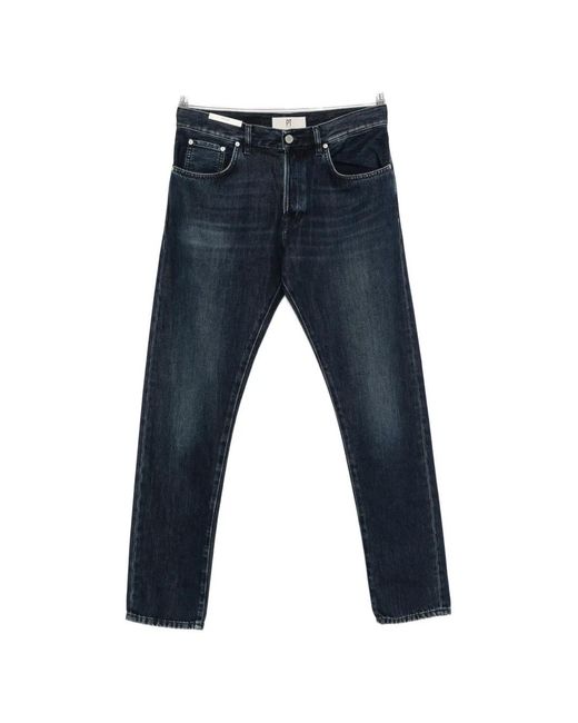 PT Torino Blue Faded-Effect Whiskered Jeans for men