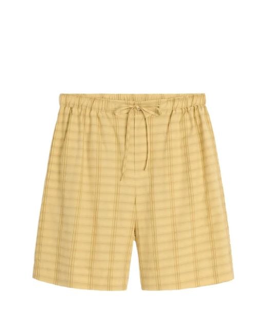 Cmmn Swdn Yellow Paris Check-Pattern Shorts for men