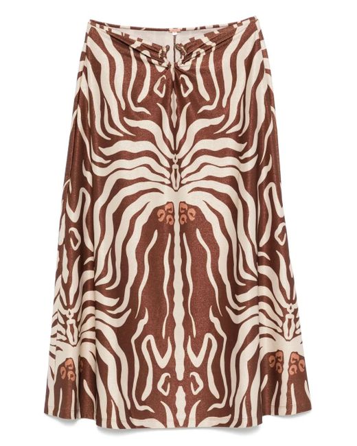 Jupe Keel À Coupe Mi-Longue Johanna Ortiz en coloris Brown