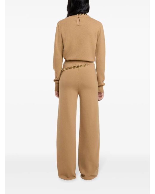 Rabanne Natural Belted Knit Trousers
