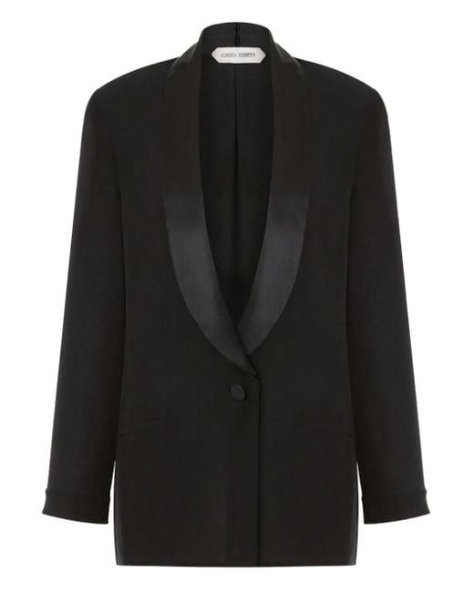 Alberta Ferretti Black Single-Breasted Blazer