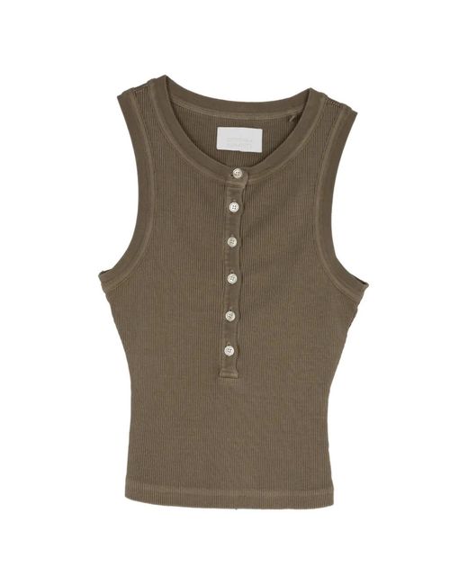Citizens of Humanity Green Caralyn Ribbed-Knit Tank Top