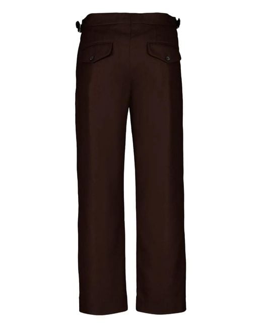 Bode Brown Side-Buckle Trousers for men