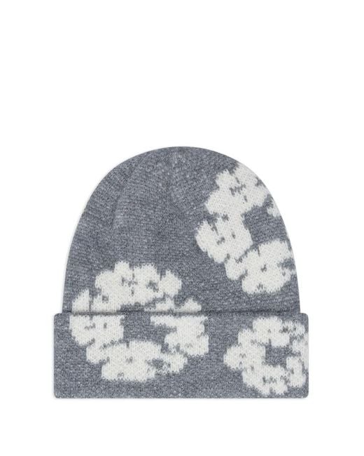 DENIM TEARS Gray Flower-Print Beanie for men