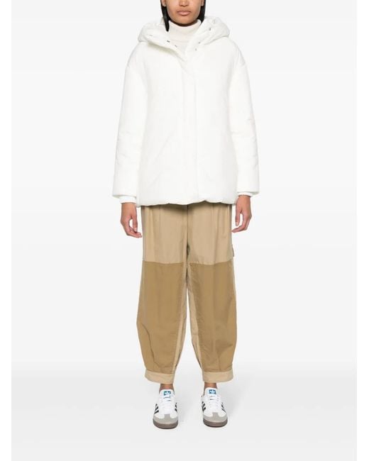 Herno White Slouch-Hood Puffer Jacket
