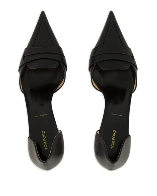 Tom Ford Black 85Mm Leather Pointed-Toe Pumps