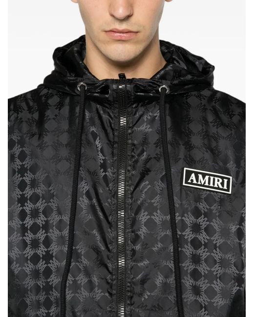 Amiri Black Logo-Pattern Jacket for men