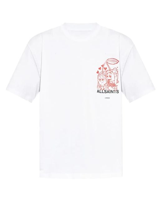 AllSaints White Breakup T-Shirt for men