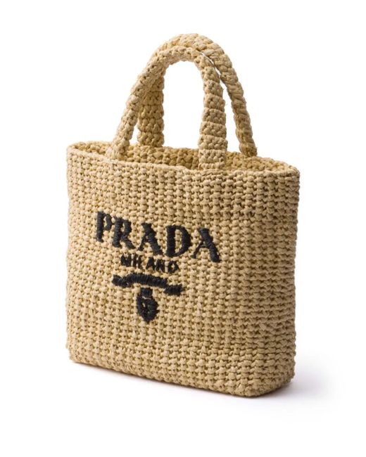 Prada Metallic Small Crochet Tote Bag