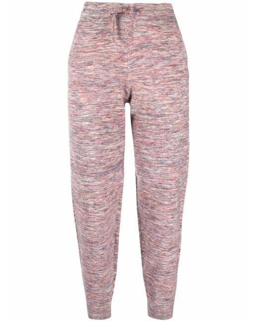 Isabel Marant Space Dye-Print Tapered-Leg Track Pants