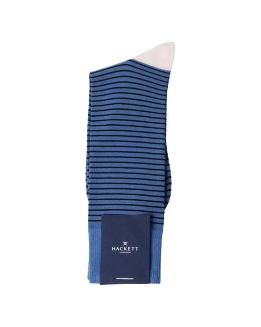 Hackett Blue Striped Cotton Socks for men