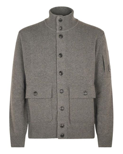 C P Company Geknöpfter Cardigan in Gray für Herren