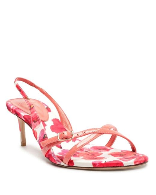 Alexandre Birman Pink Maia 60mm Floral-print Sandals
