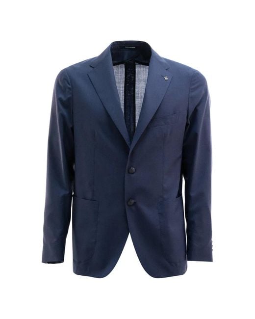 Tagliatore Blue Single-Breasted Blazer for men