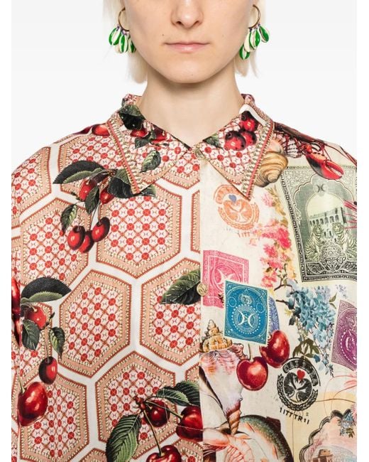 Camilla Red Notes From The Road Blouse