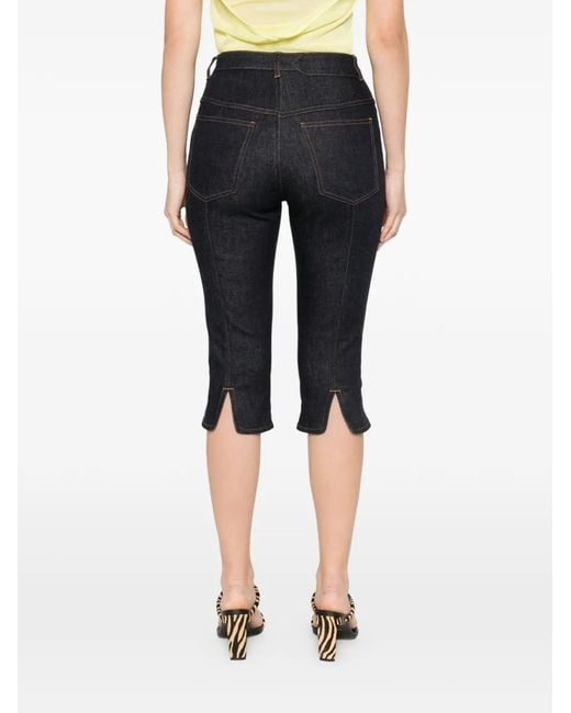 Jacquemus Blue Capri Jeans Camel Stitching