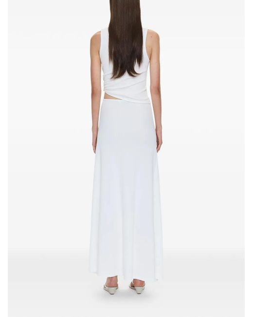 Christopher Esber White Droplet Crystal Ruched Tank Top
