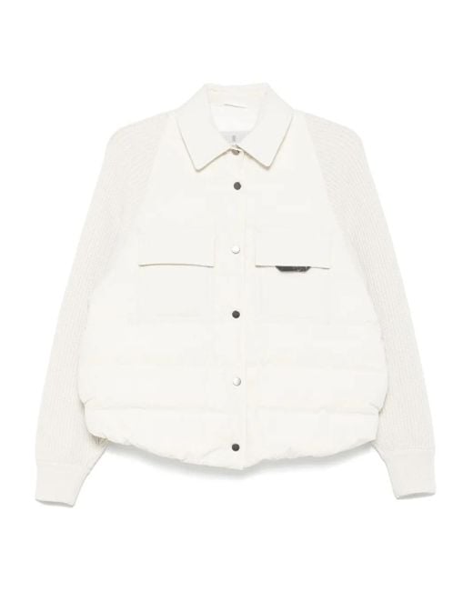 Brunello Cucinelli White Short Down Jacket