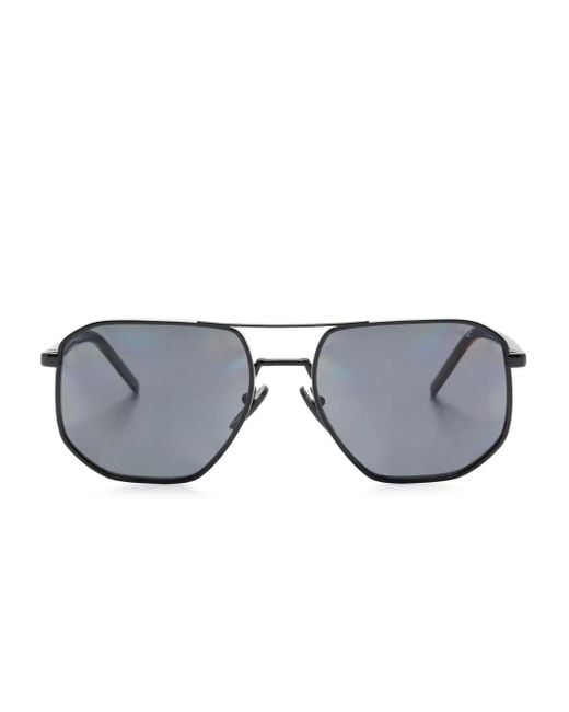メンズ Prada ジオメトリックフレーム サングラス Gray