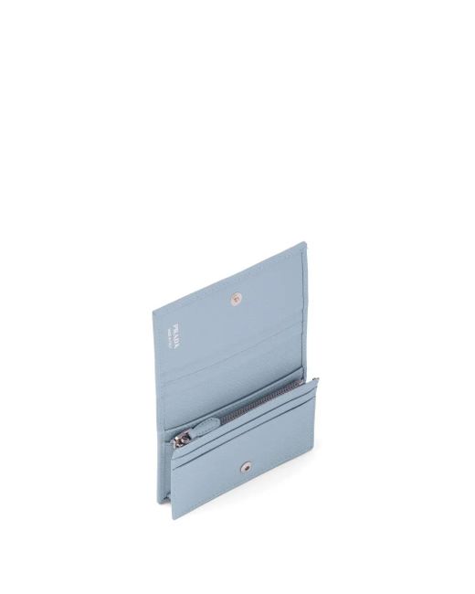 Prada Blue Small Logo-Plaque Wallet