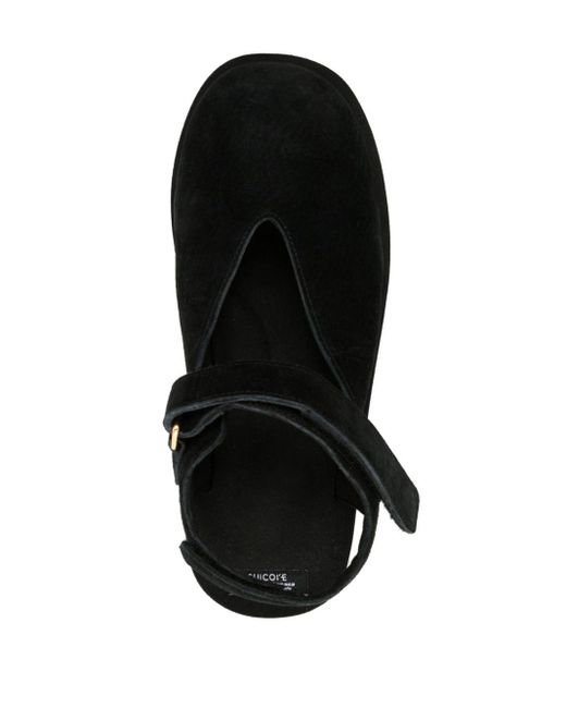 Suicoke Black Odea Logo-embossed Leather Sandals