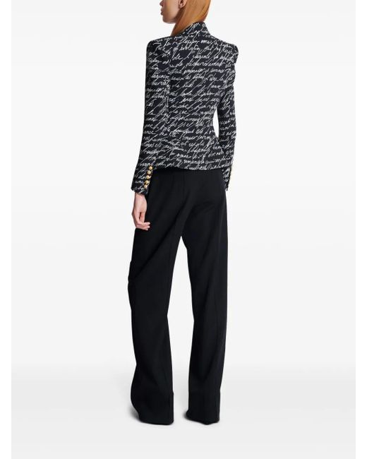 Balmain Black Love Letter Tailored Jacket