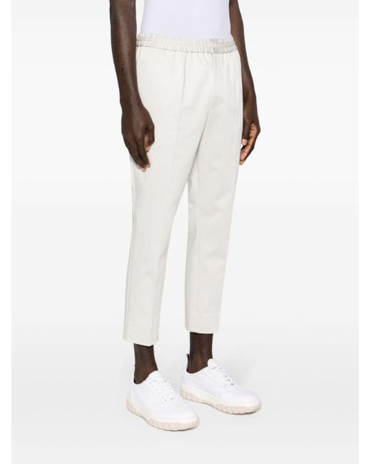 AMI White Mid-Rise Tapered Trousers for men