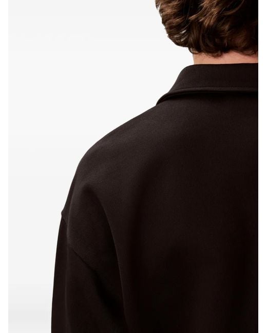 Calvin Klein Black Logo-Patch Polo Shirt for men