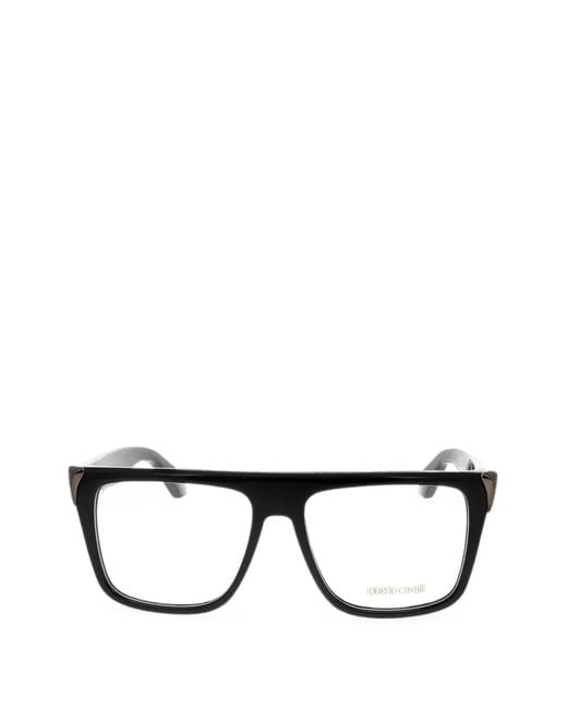 Roberto Cavalli Black Square-Frame Glasses