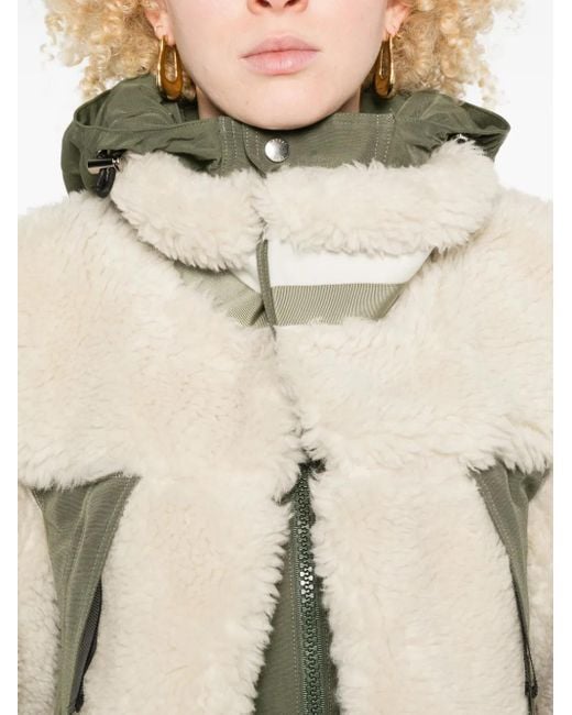 Sacai Natural Hooded Panelled Jacket