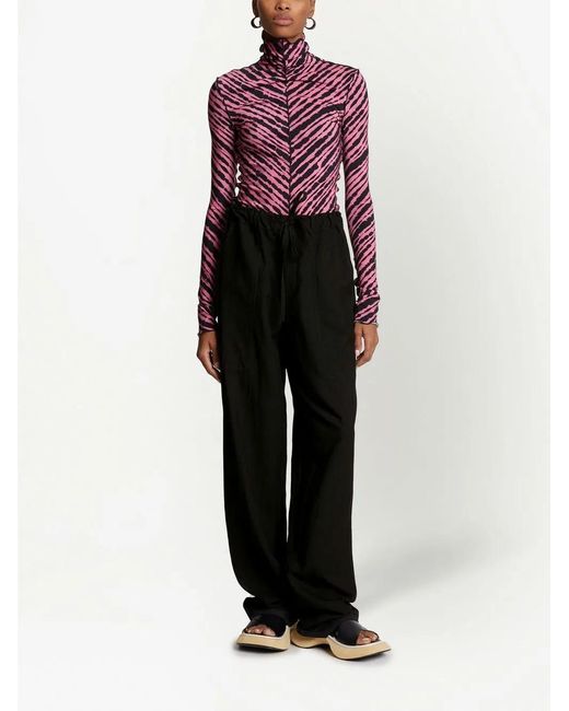 Proenza Schouler Black Drawstring Straight-Leg Trousers