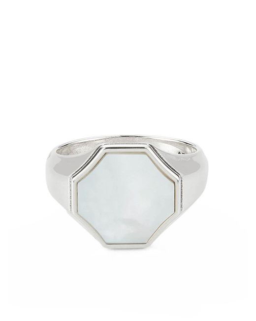 Emanuele Bicocchi White Hex Signet Ring