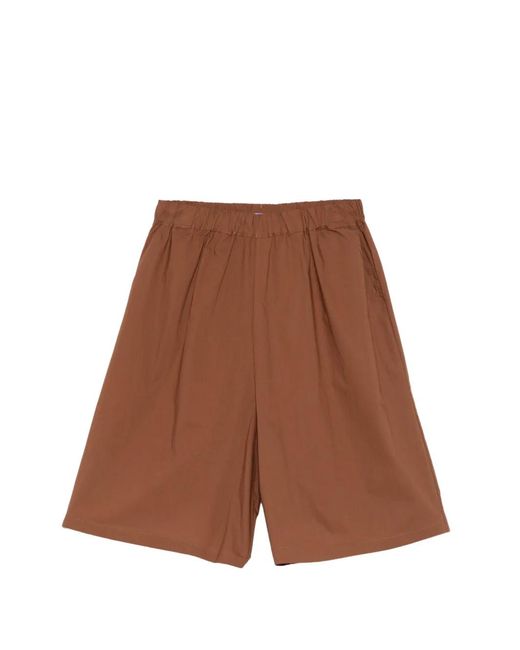 Imperial Brown Elasticated-Waistband Shorts for men