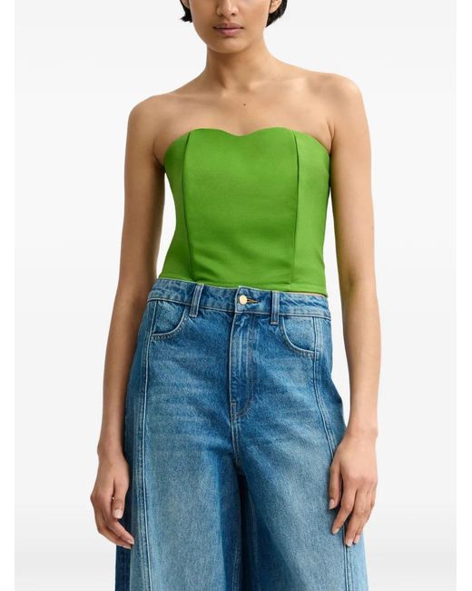 Essentiel Antwerp Green Smocked-Back Tube Top