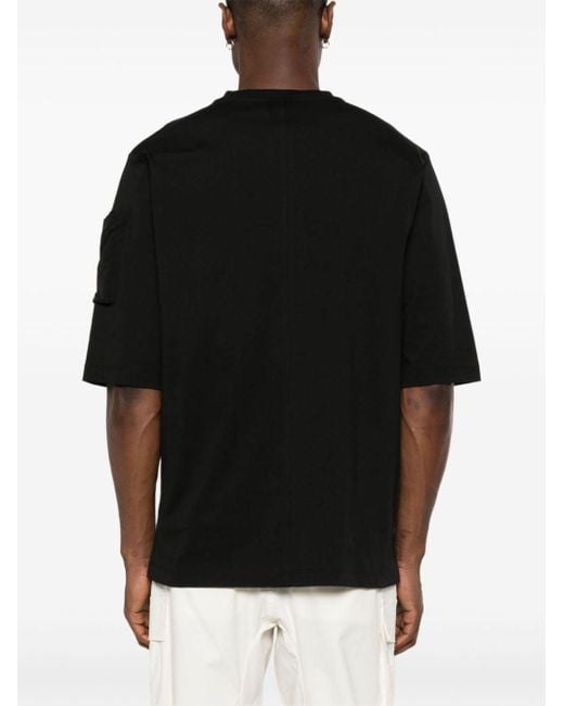 Thom Krom Black Sleeve-pocket Cotton T-shirt for men